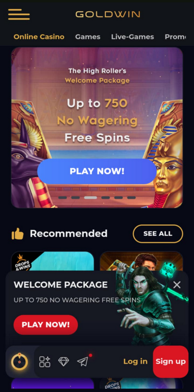 Goldwin Casino Mobile Preview 2