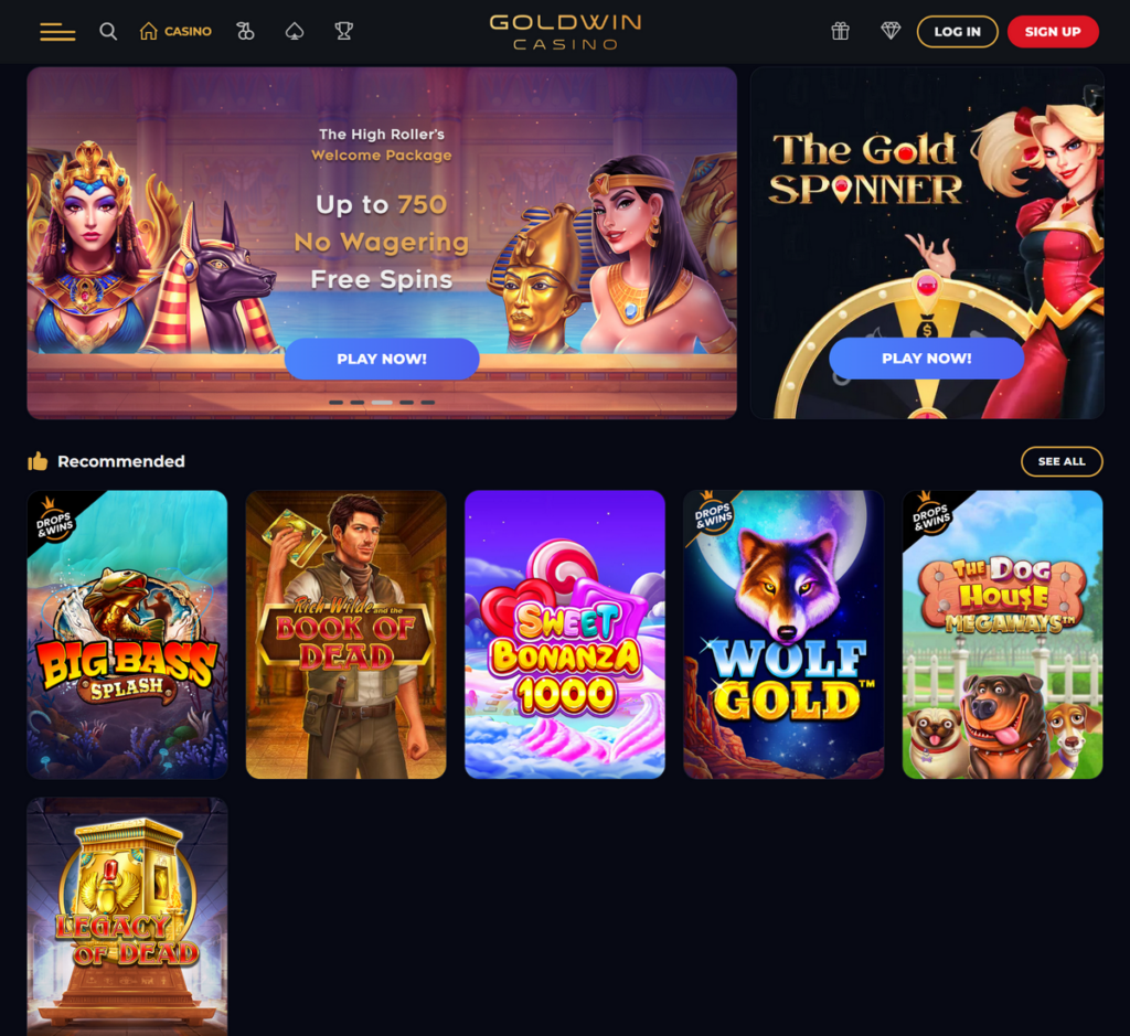 Goldwin Casino Desktop Preview 1