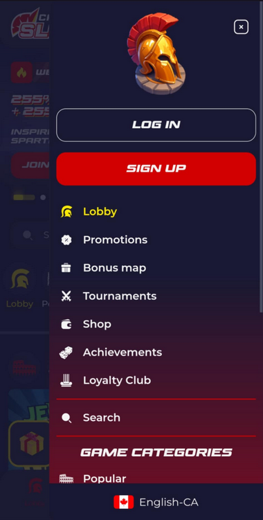 Slota Casino Mobile Preview 1