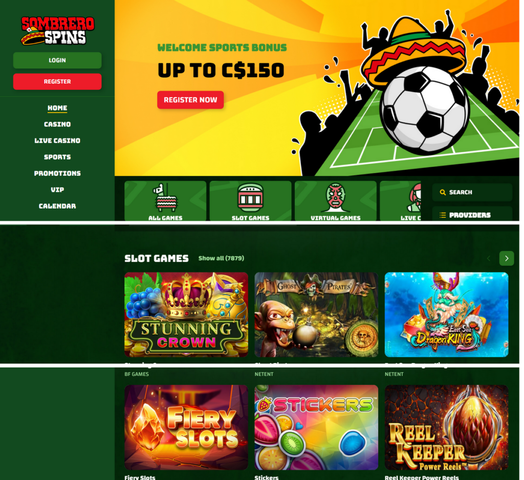 Sombrero Spins Casino Desktop Preview 1