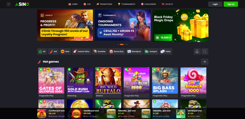 Asino Casino Desktop Preview 2