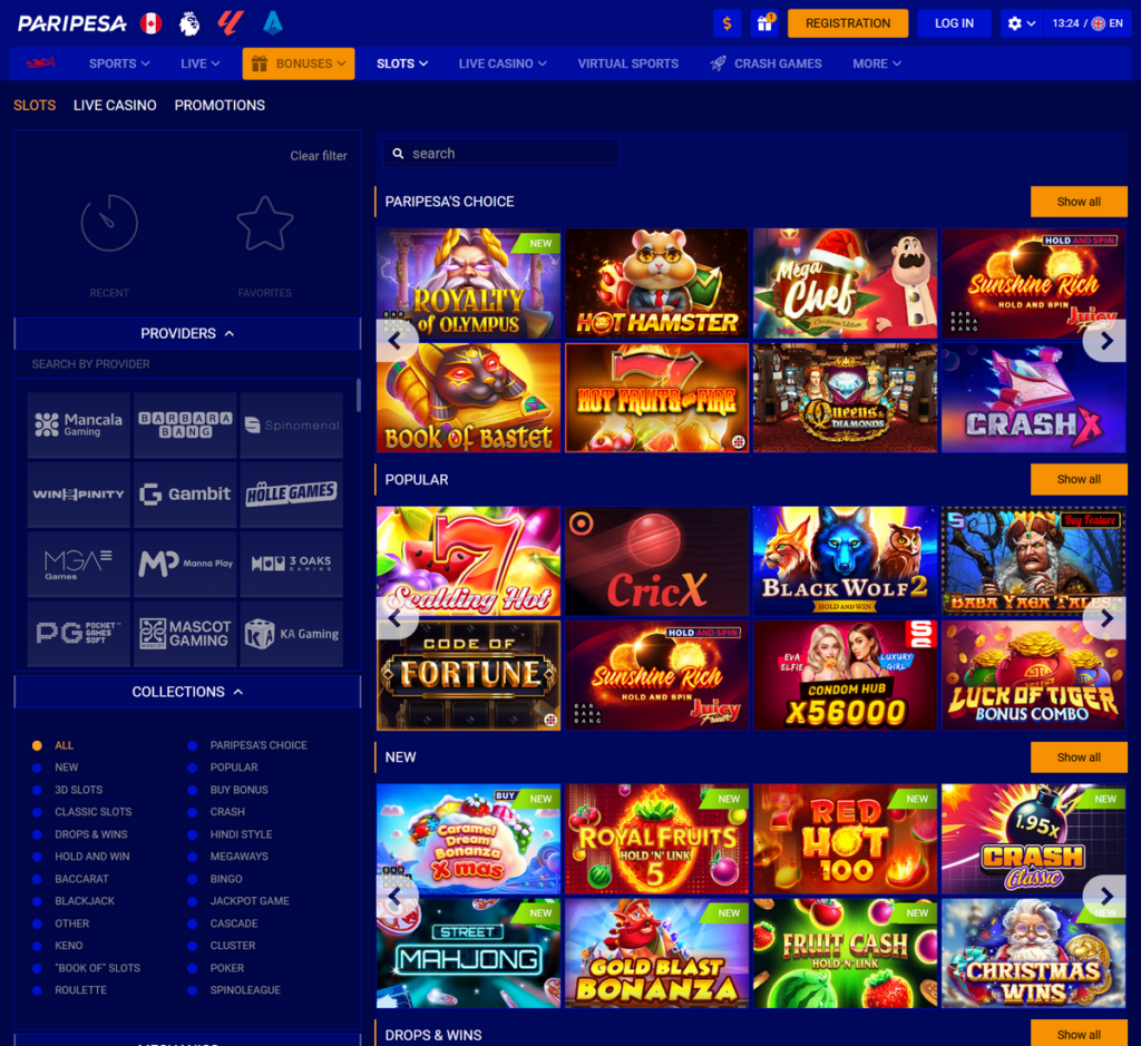 PariPesa Casino Desktop Preview 2