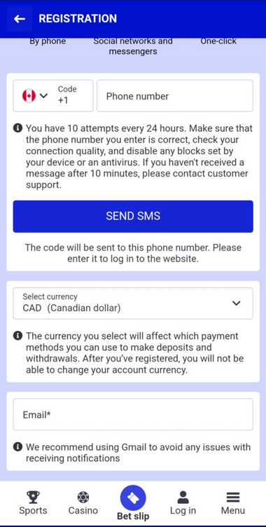 Mobile Casinos Registration Process Image 1