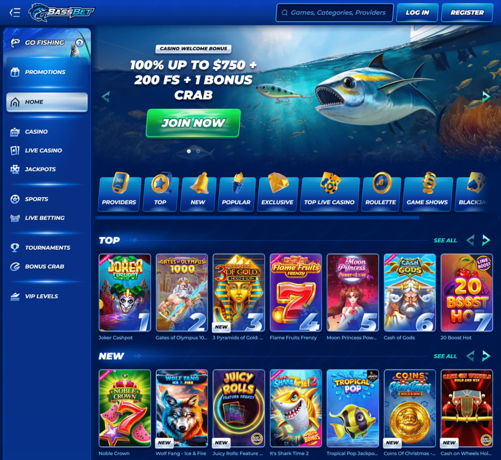 BassBet Casino Desktop Preview 1