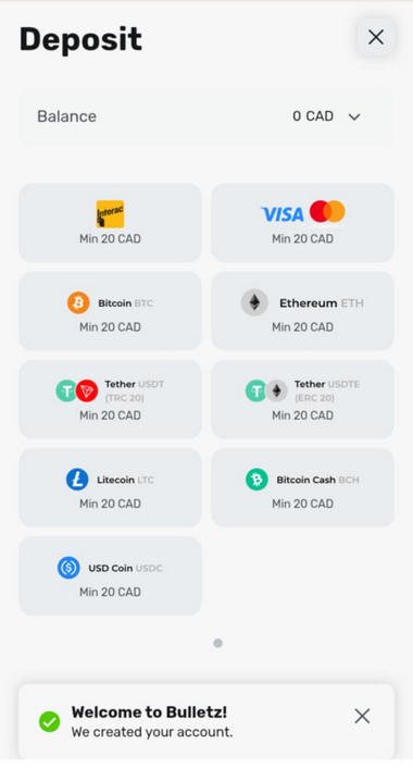 Bulletz Casino Registration Process Image 2