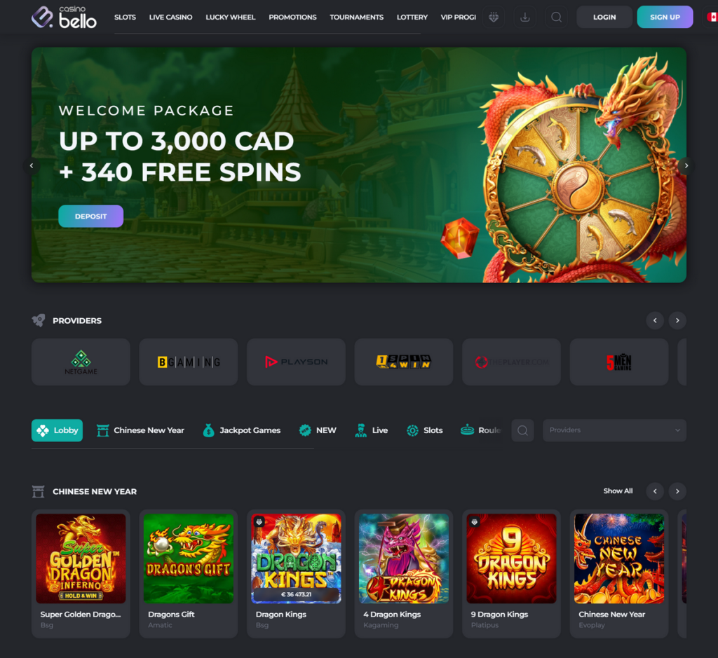 Casino Bello Desktop Preview 1