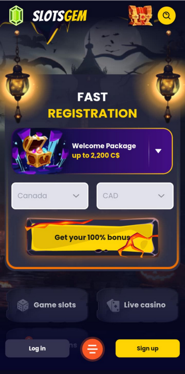 SlotsGem Casino Mobile Preview 2