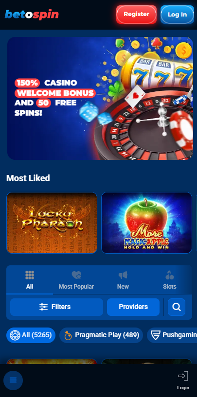 BetOspin Casino Mobile Preview 2