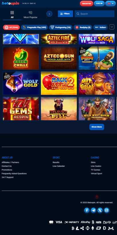 BetOspin Casino Mobile Preview 1