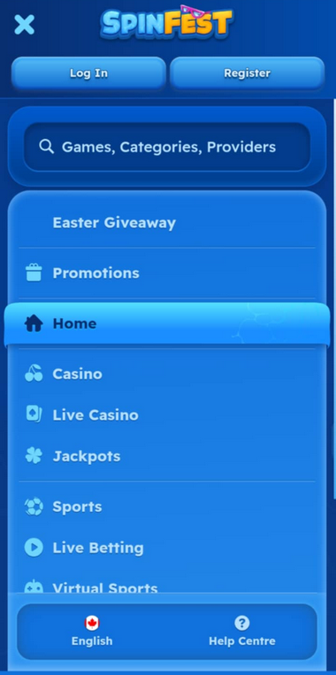Spinfest Casino Mobile Preview 2
