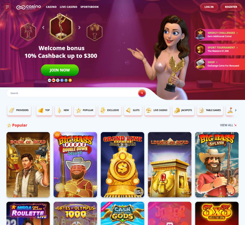 Casino Infinity Desktop Preview 1