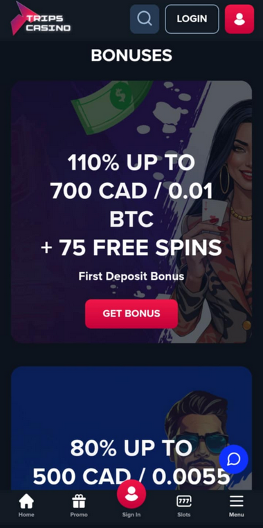 Trips Casino Mobile Preview 1