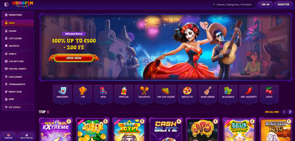 Duospin Casino Desktop Preview 1
