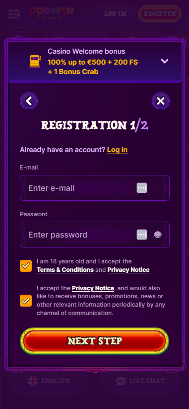 BetGames Casinos Registration Process Image 2 BetGames Casinos Registration Process Image 2