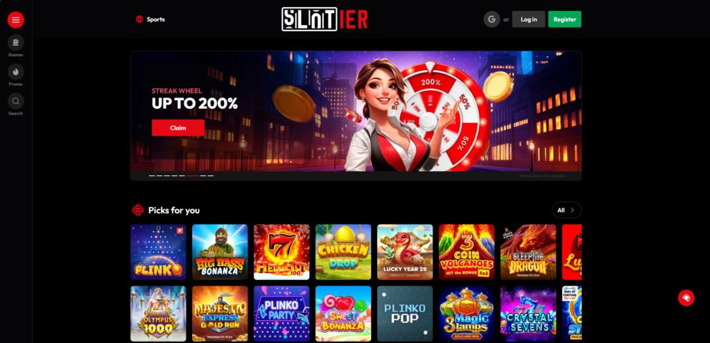 Slotier Casino Desktop Preview 1
