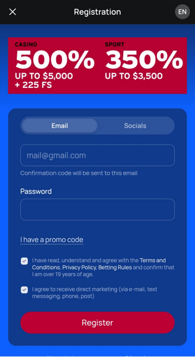 Batery.win Casino Registration Process Image 1
