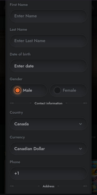 Gransino Casino Registration Process Image 3