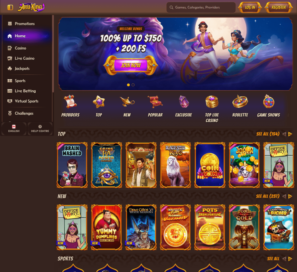 Abu King Casino Desktop Preview 1