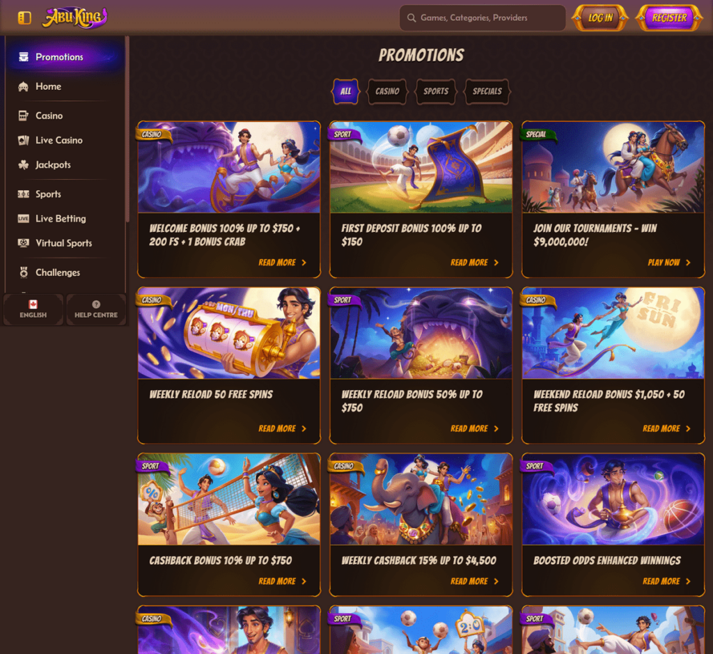 Abu King Casino Desktop Preview 2