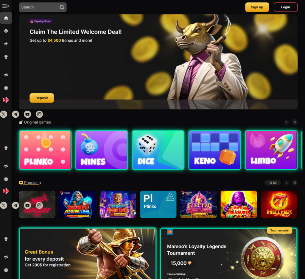 BigMamoo Casino Desktop Preview 1
