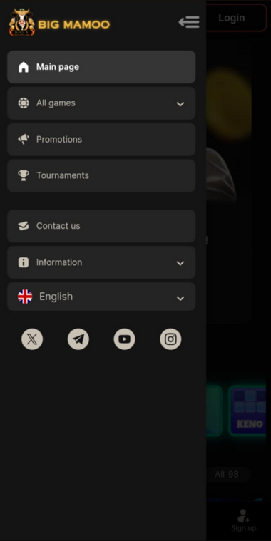 BigMamoo Casino Mobile Preview 1