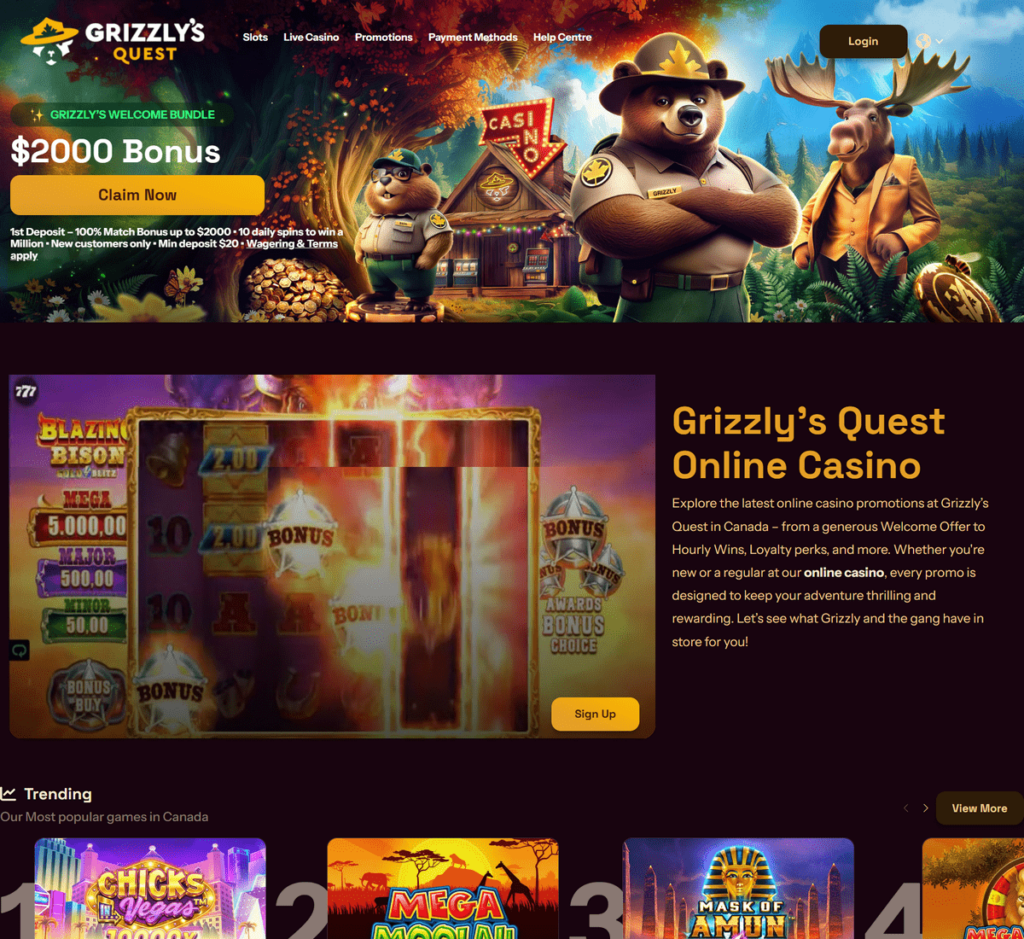 Grizzly’s Quest Casino Desktop Preview 2