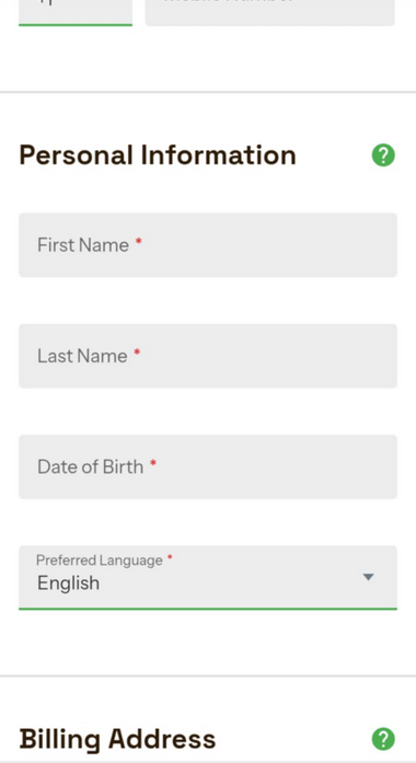 Mobile Casinos Registration Process Image 2