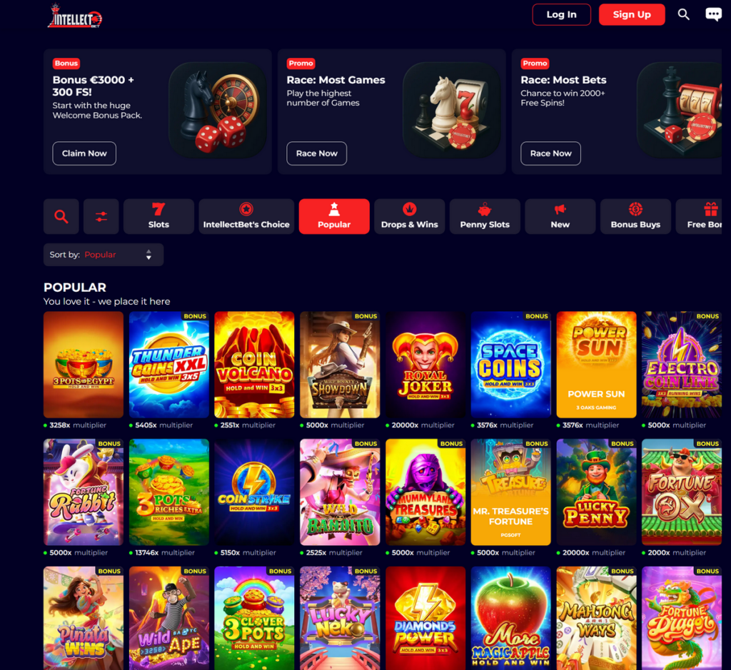 IntellectBet Casino Desktop Preview 2