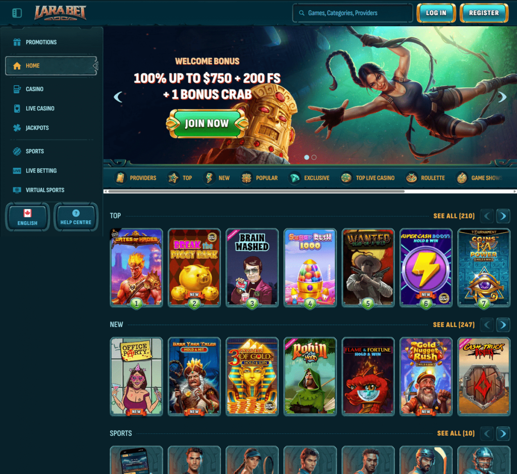 Larabet Casino Desktop Preview 1