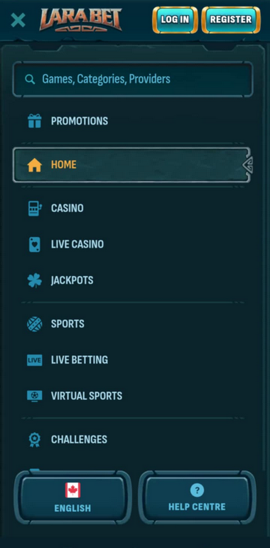 Larabet Casino Mobile Preview 1