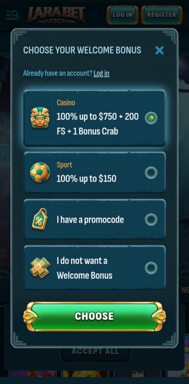 Larabet Casino Registration Process Image 1