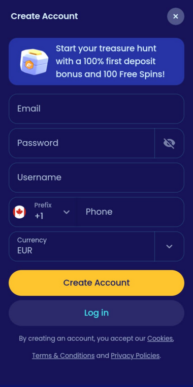 Casoo Casino Registration Process Image 1