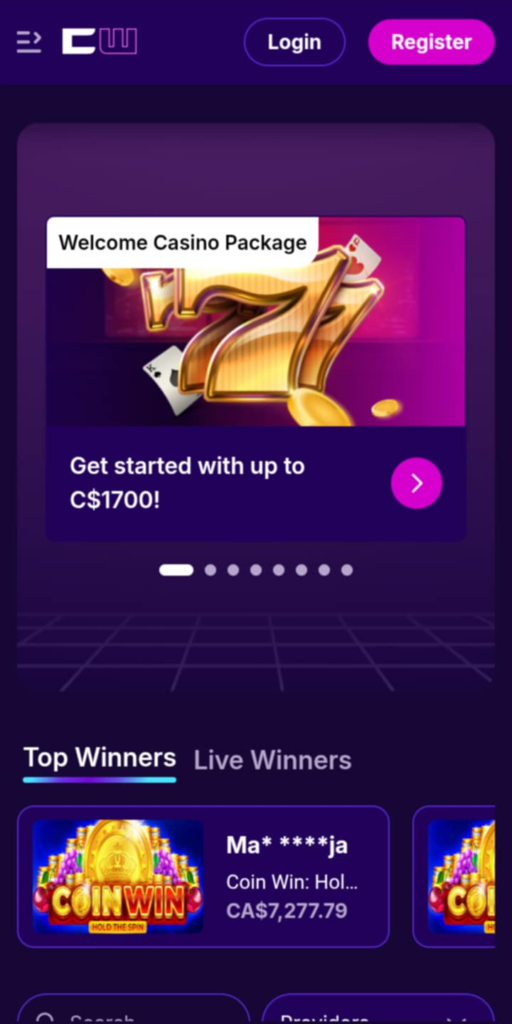 Cipherwins Casino Mobile Preview 2