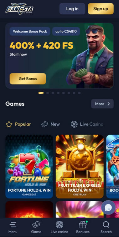 Gangsta Casino Mobile Preview 2