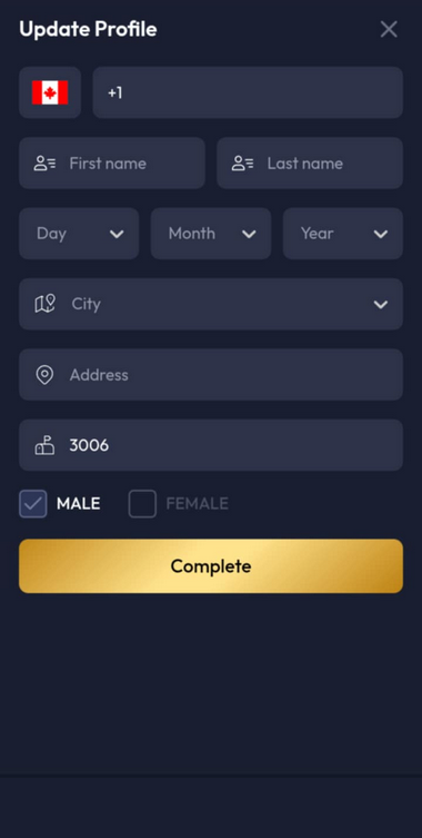 Gangsta Casino Registration Process Image 2