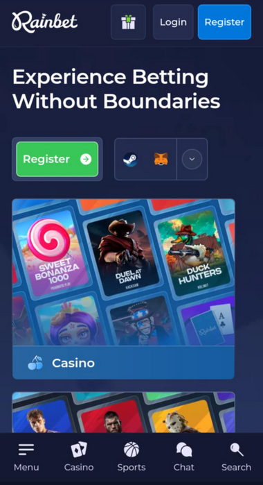Rainbet Casino Mobile Preview 2
