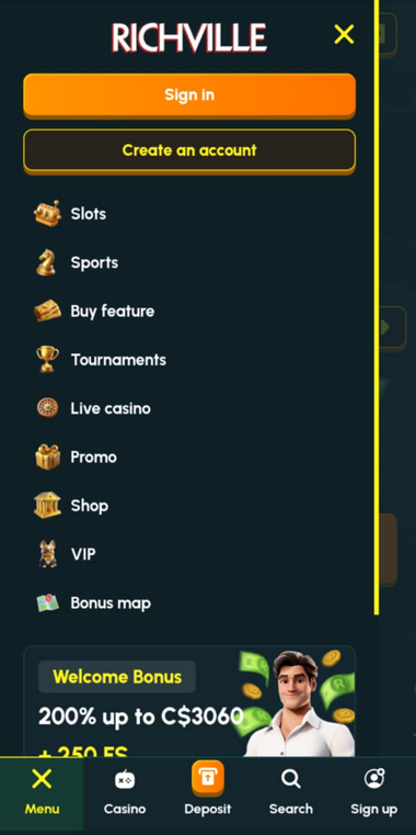 Richville Casino Mobile Preview 2