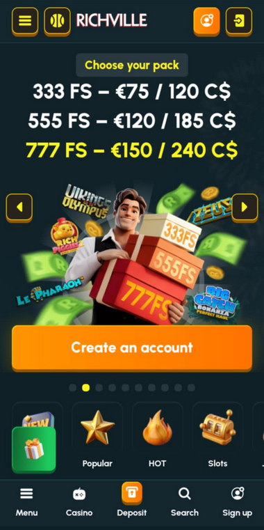Richville Casino Mobile Preview 1