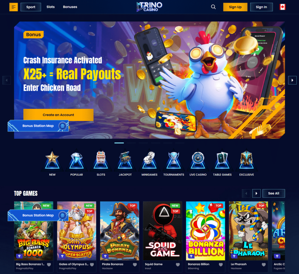 Trino Casino Desktop Preview 1