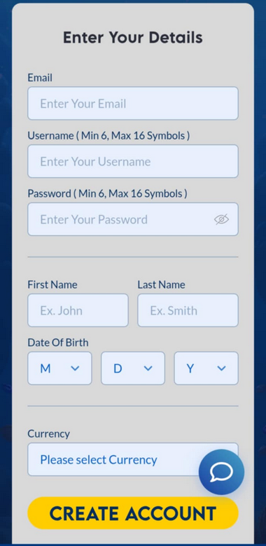 Yabby Casino Registration Process Image 1