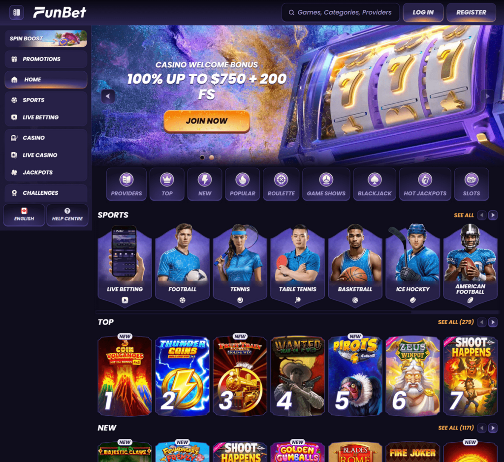 Funbet Casino Desktop Preview 1