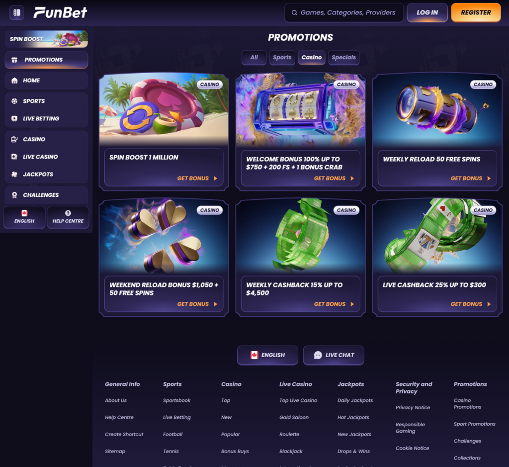 Funbet Casino Desktop Preview 2