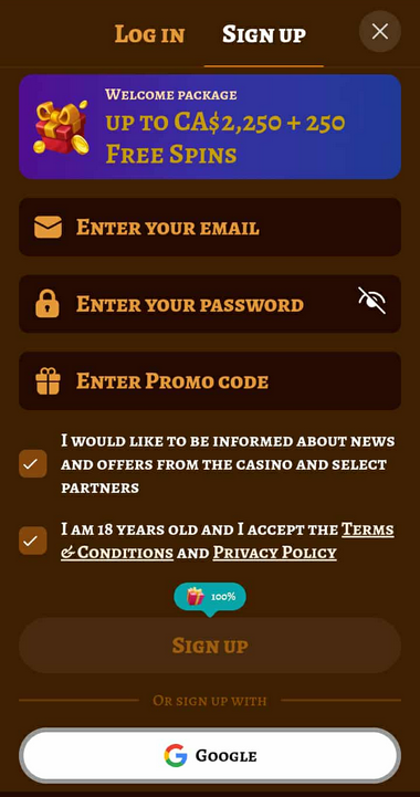 Playjonny Casino Registration Process Image 1