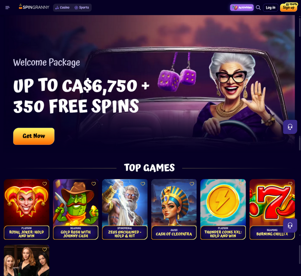 Spingranny Casino Desktop Preview 1