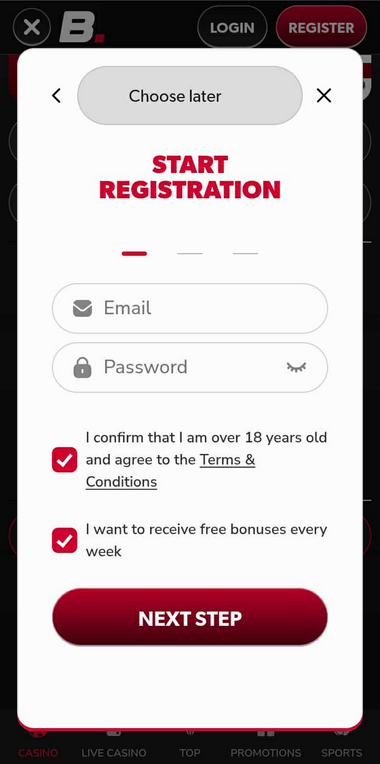 BGaming Casinos Registration Process Image 2 BGaming Casinos Registration Process Image 2