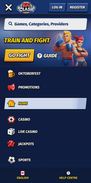 BigClash Casino Mobile Preview 1