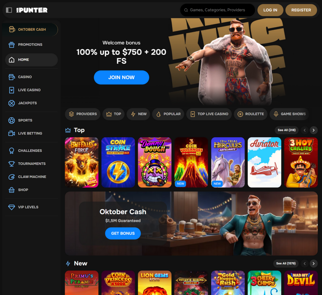 MrPunter Casino Desktop Preview 1