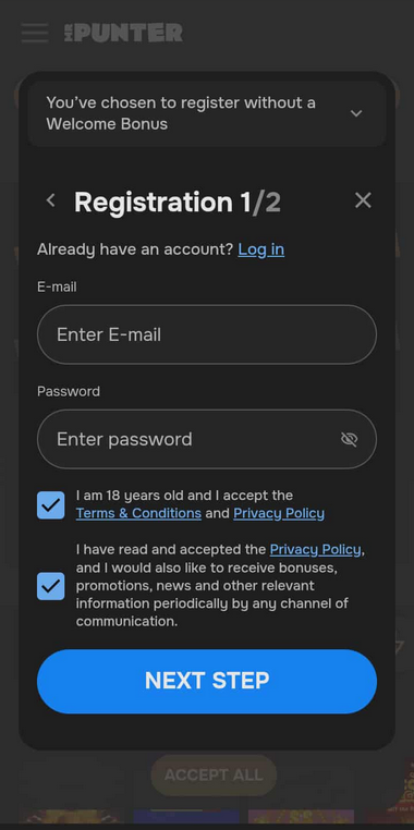 New Mobile Casinos Registration Process Image 2
