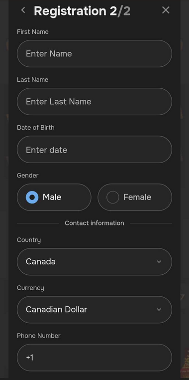 New Mobile Casinos Registration Process Image 3