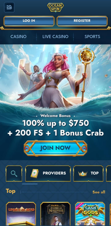 OceanSpin Casino Mobile Preview 2